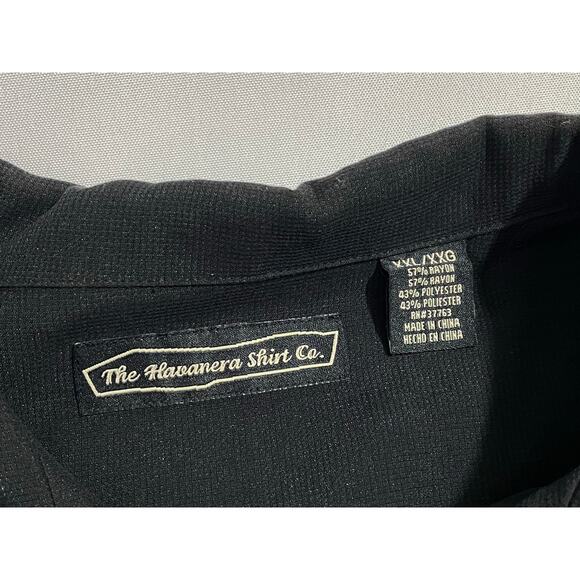 The Havanera Co Shirt Men 2XL/XXL Embroidered Black Rayon Blend Logo Cuban Retro - Picture 6 of 9